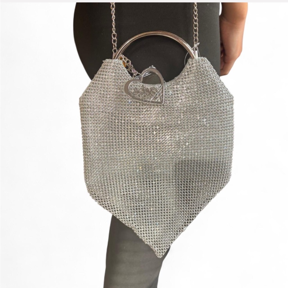 The Iconic Bebe Bag!! Alabama Rhinestone Metal Handbag Chain Strap